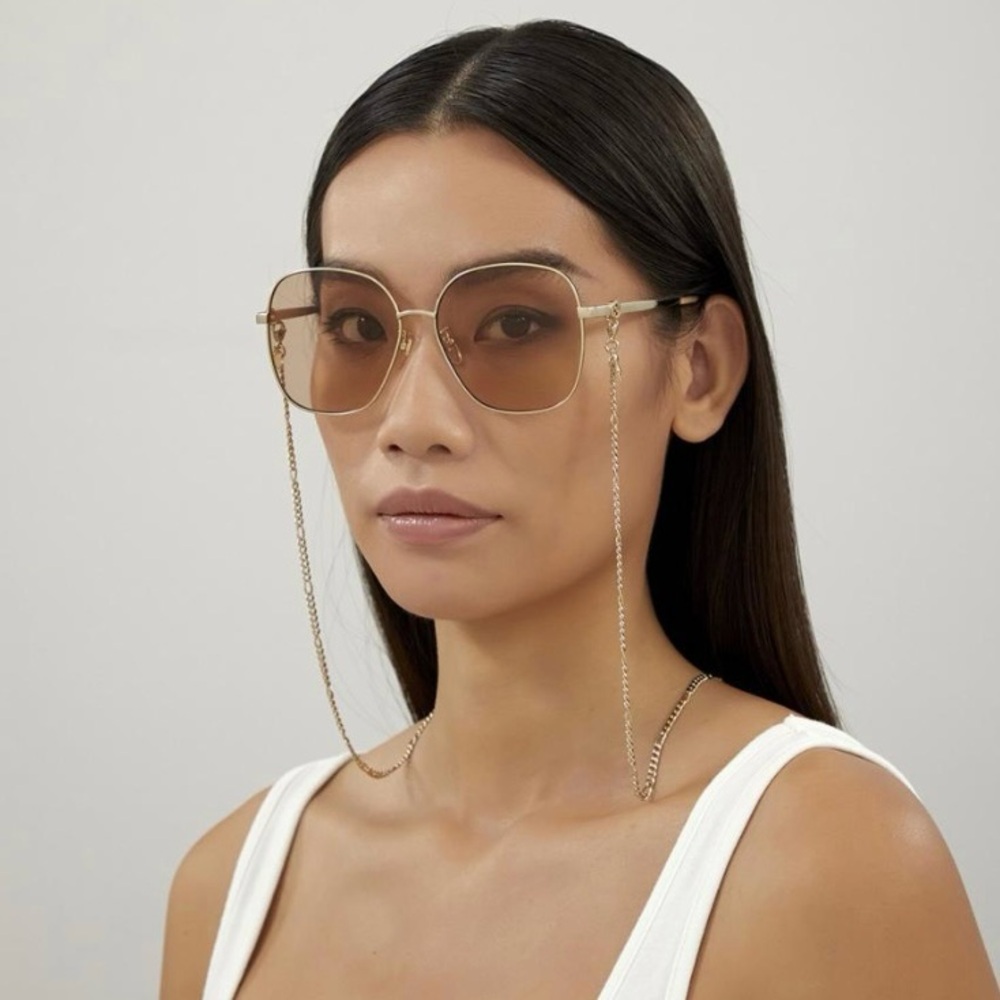 Gucci Gold / Pink Sunglasses with Chain